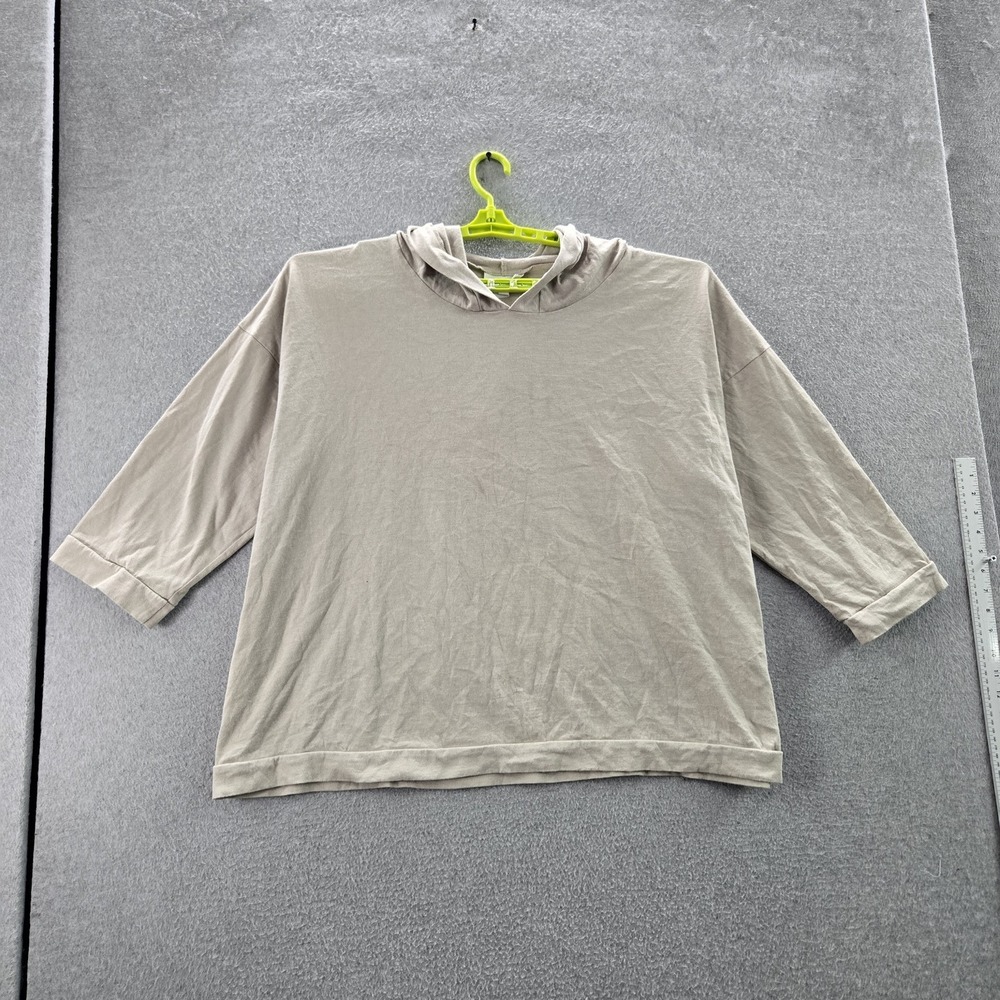 Bryn Walker Women Hoodie L Brown Lagenlook 3/4 Sleeve